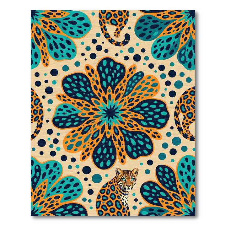 Emerald Leopard Floral Explosion Rug