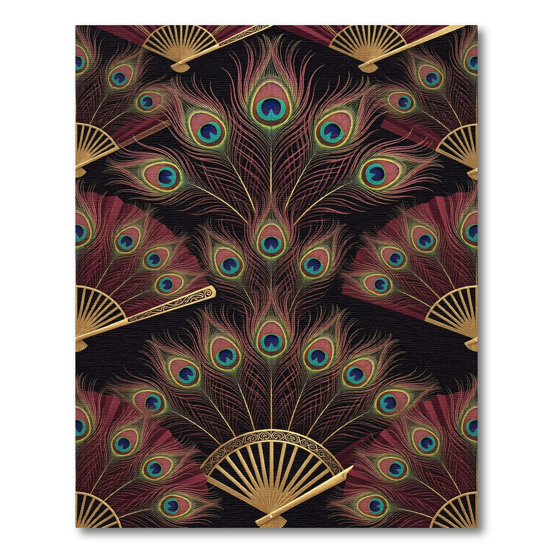 Art Deco Peacock Feather Fan Rug