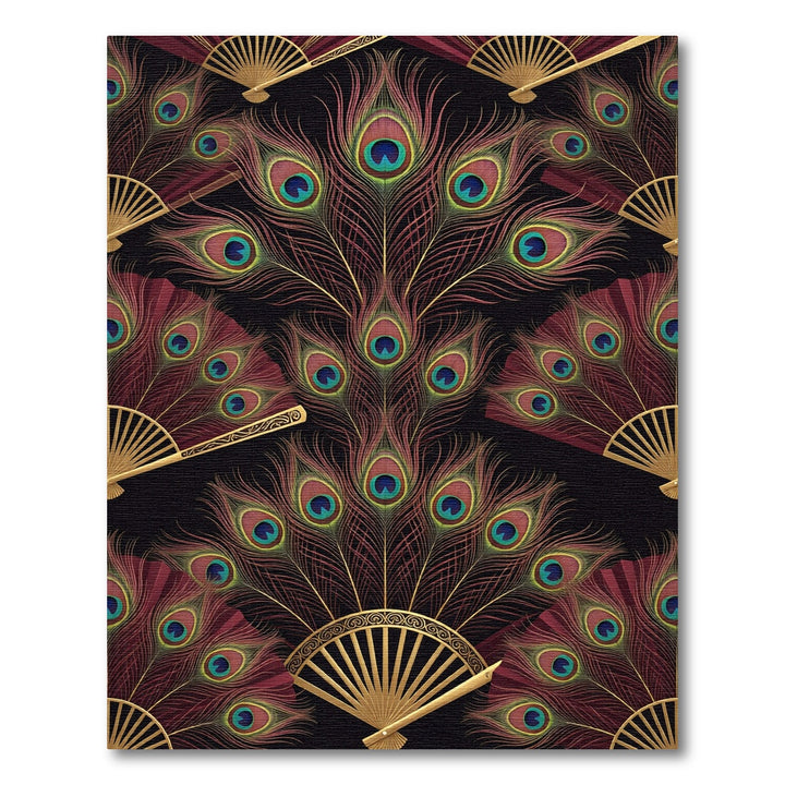 Art Deco Peacock Feather Fan Rug