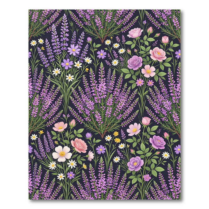 Whimsical Floral Lavender Rose Garden Rug