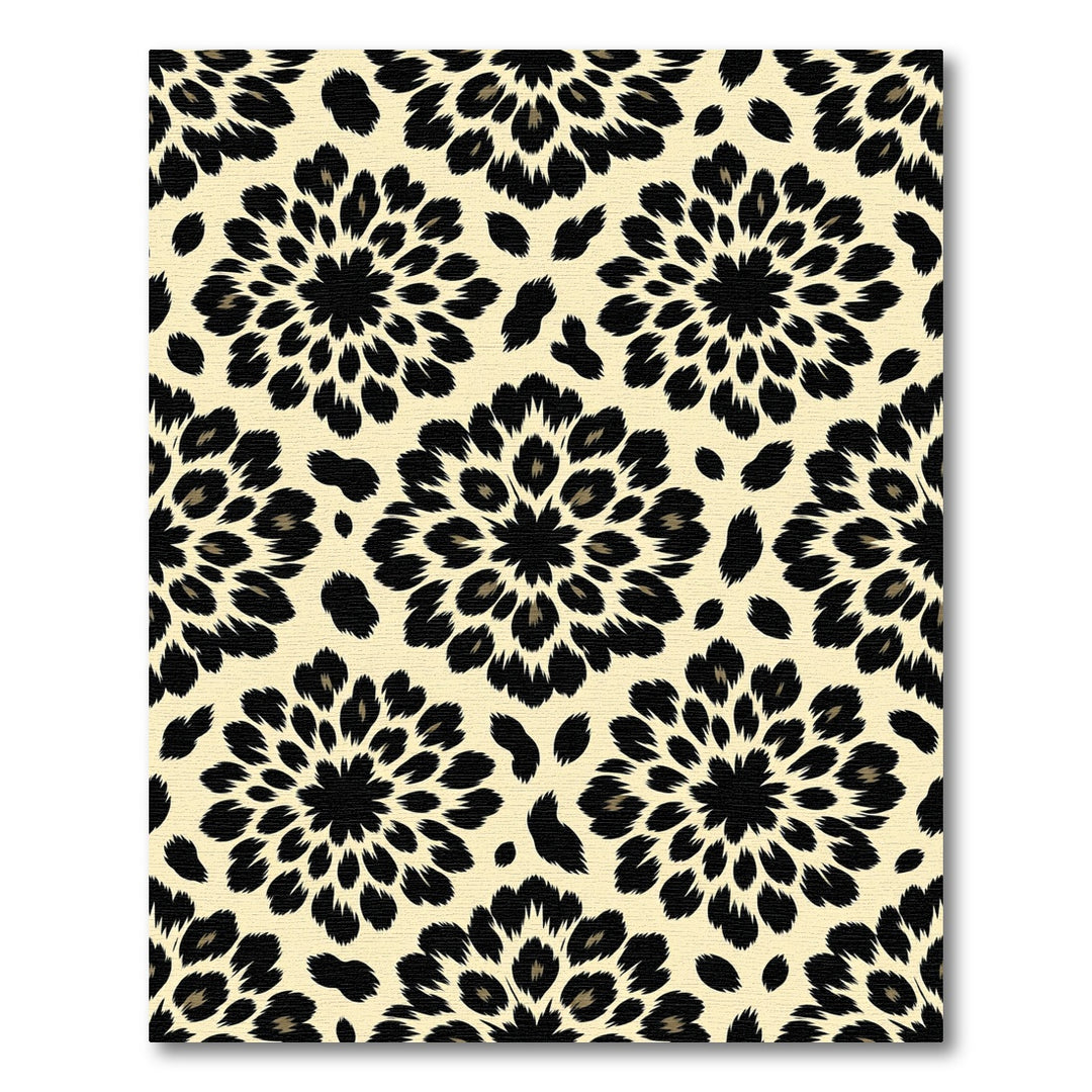 Exotic Black Leopard Dahlia Rug