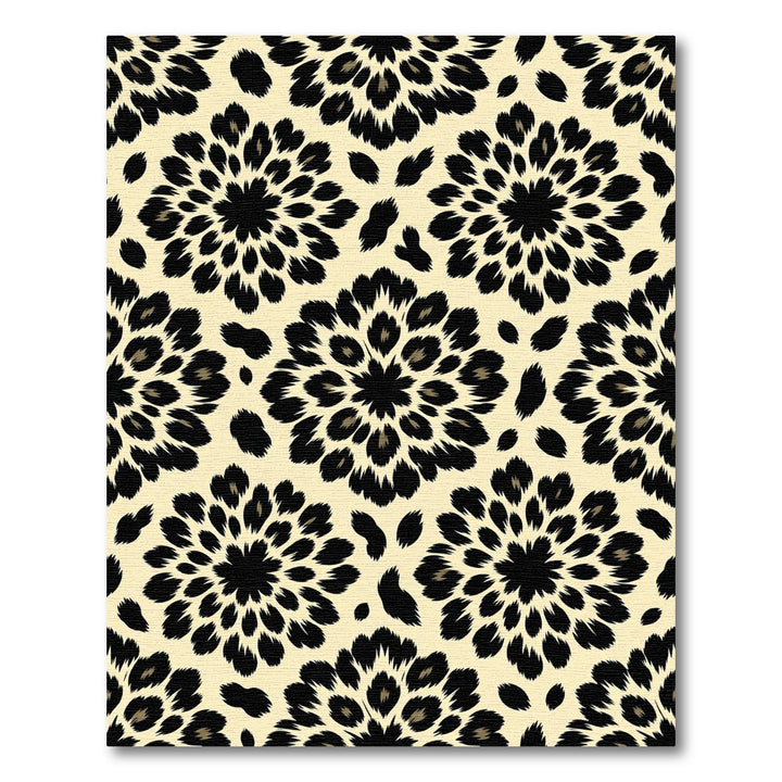 Exotic Black Leopard Dahlia Rug