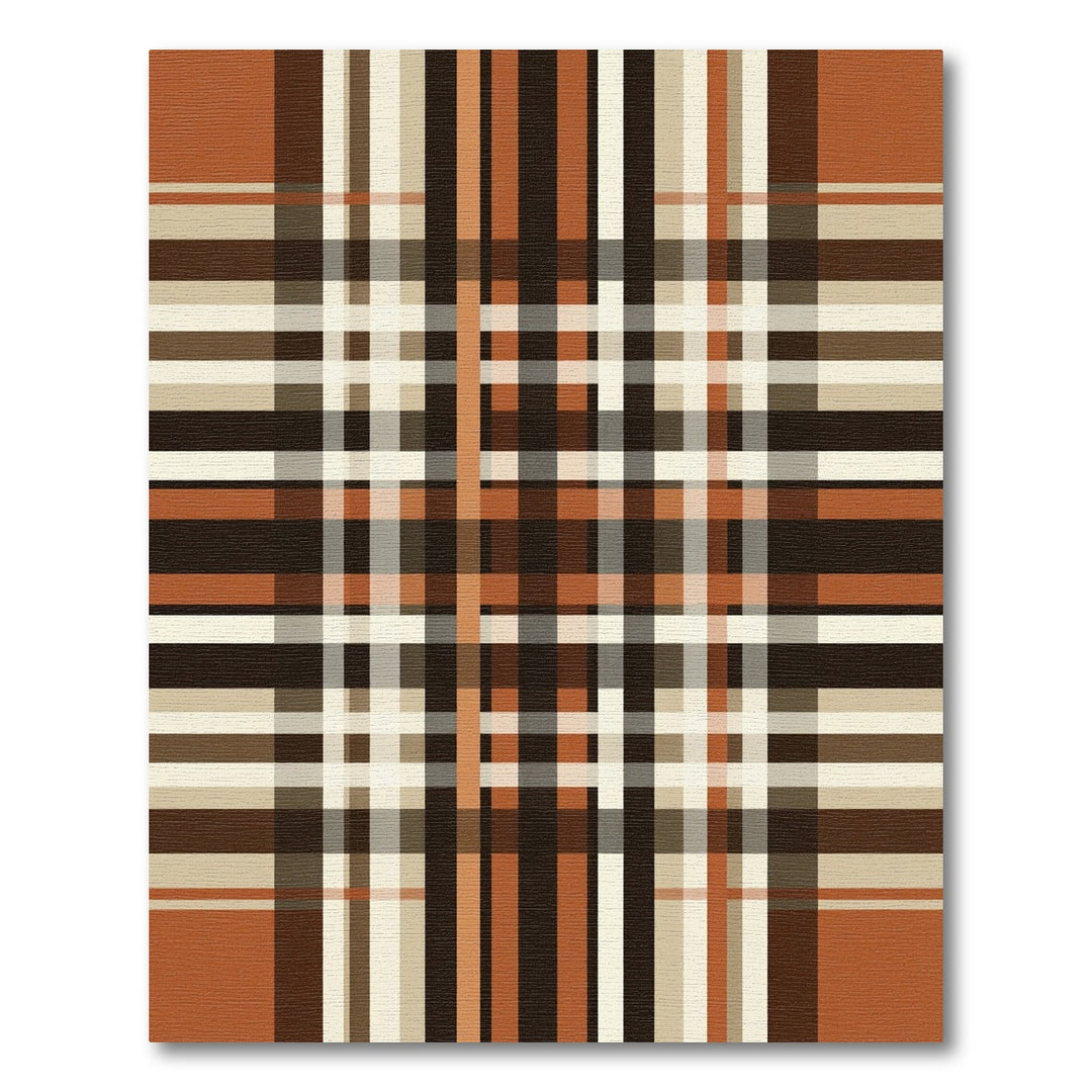 Earthy Tone Plaid Stripe Rug