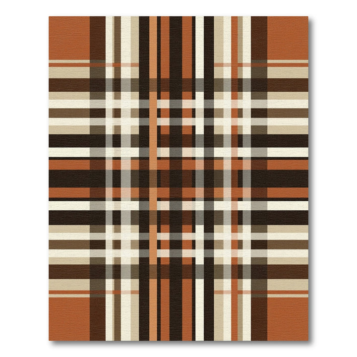 Earthy Tone Plaid Stripe Rug