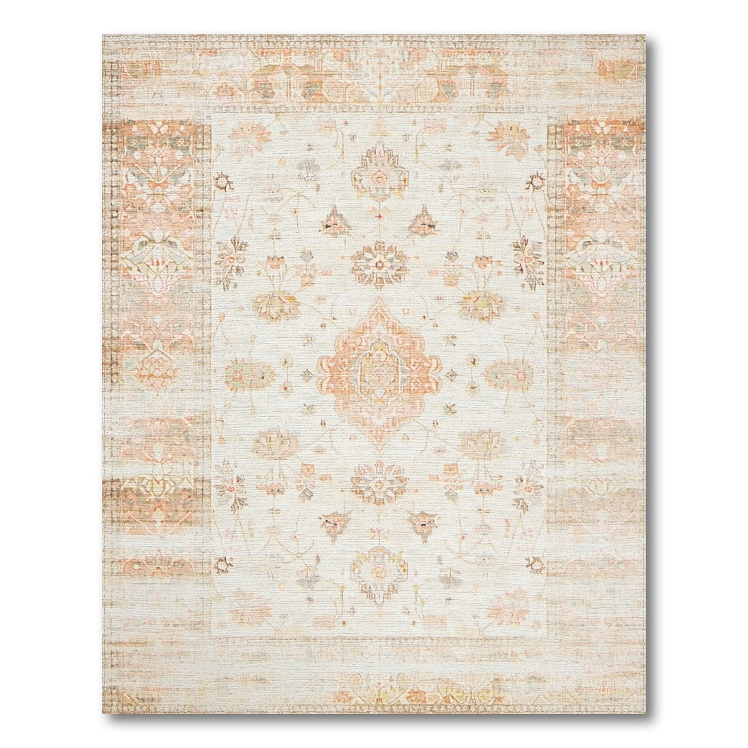 ODIKA Beige Distressed Vintage Area Rug