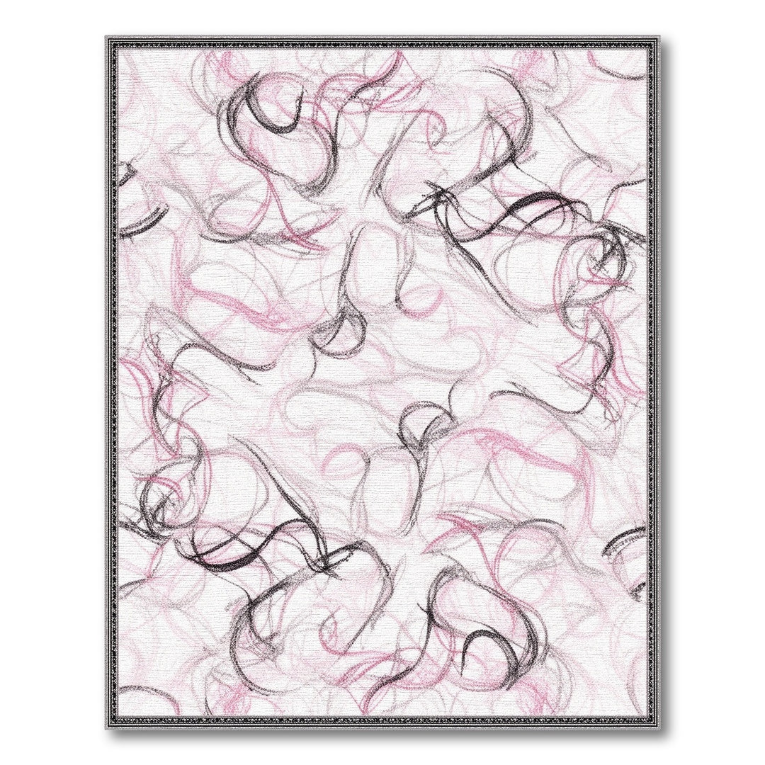 Pink Abstract Swirl Abstract Area Rug