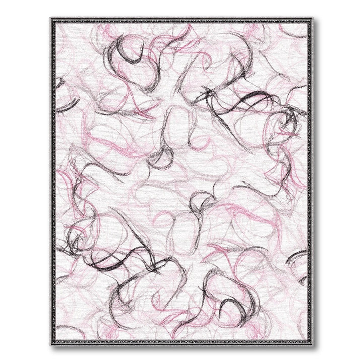 Pink Abstract Swirl Abstract Area Rug