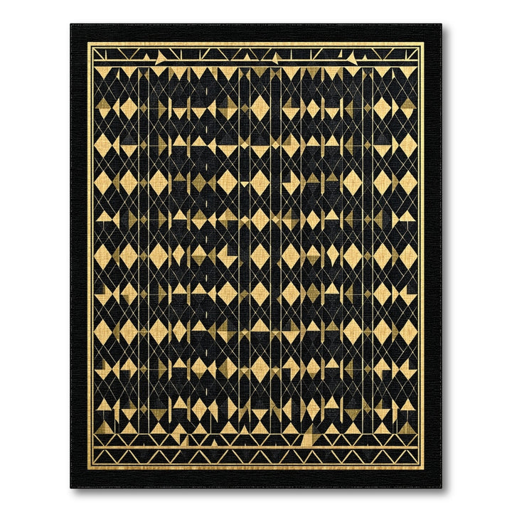 Gold and Silver Gold Geometric Area Rug