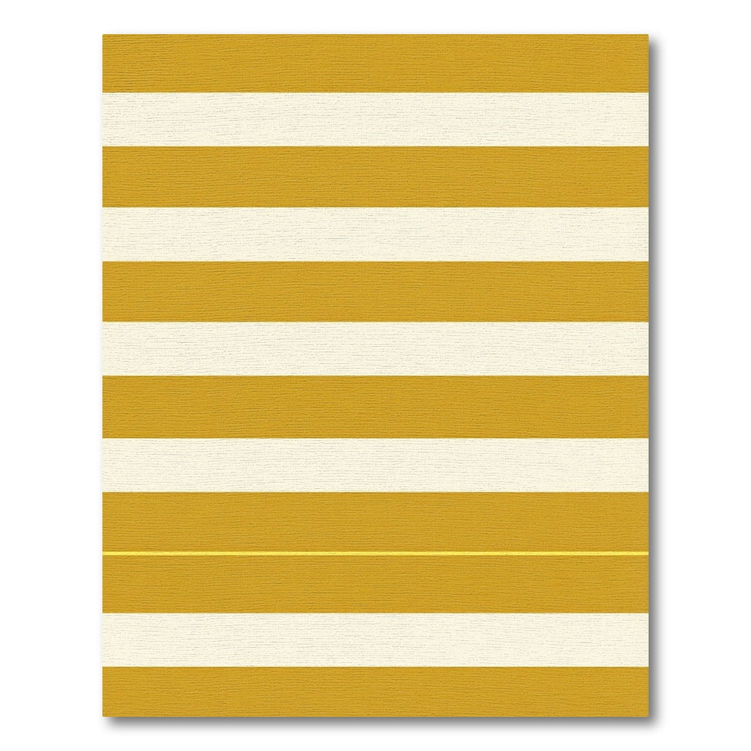 Golden Yellow White Stripe Rug