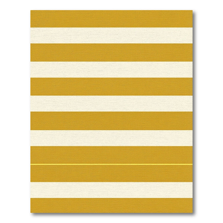 Golden Yellow White Stripe Rug