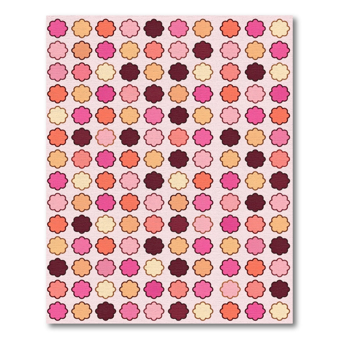 Pink Floral Medallion Arrangement Rug