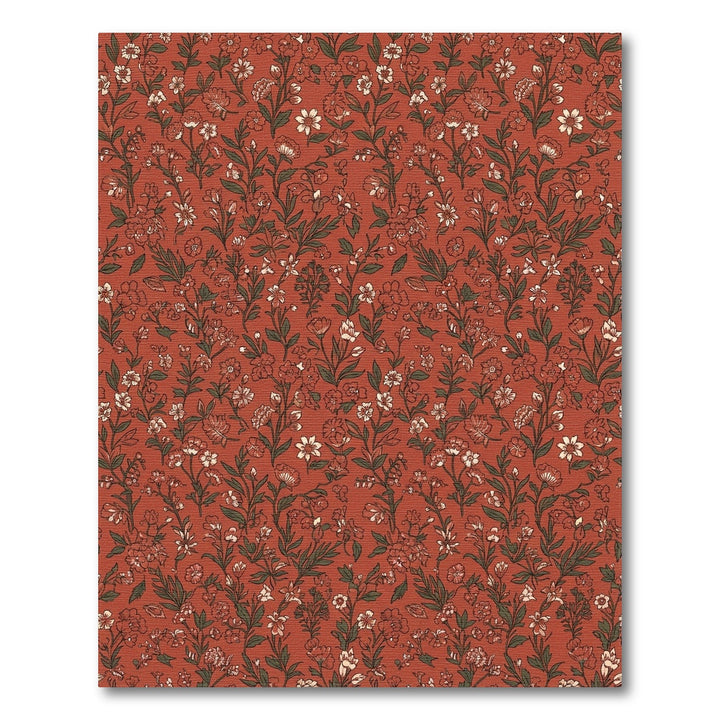 Terracotta Garden Floral Vine Rug