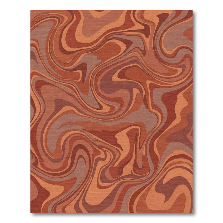 Earthy Orange Swirl Marble Rug