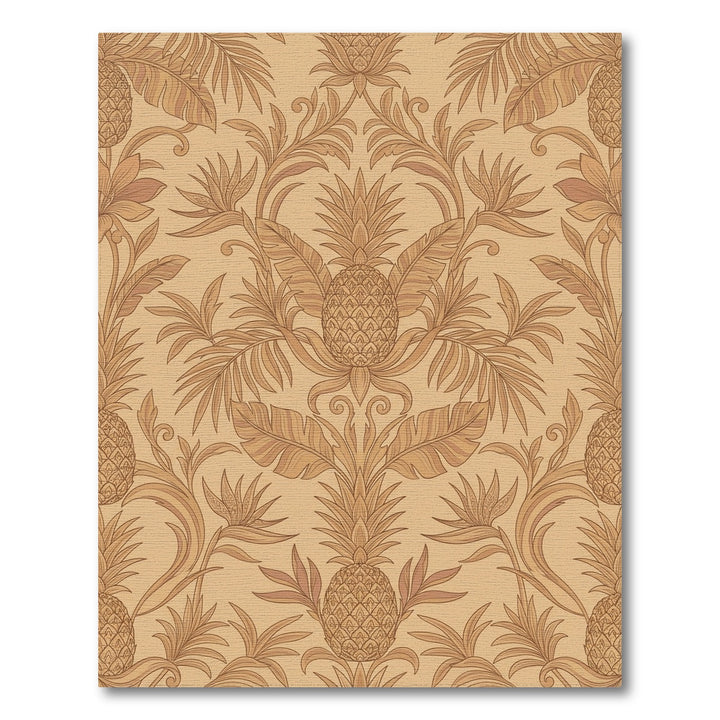 Tuscan Tan Pineapple Botanical Damask Rug