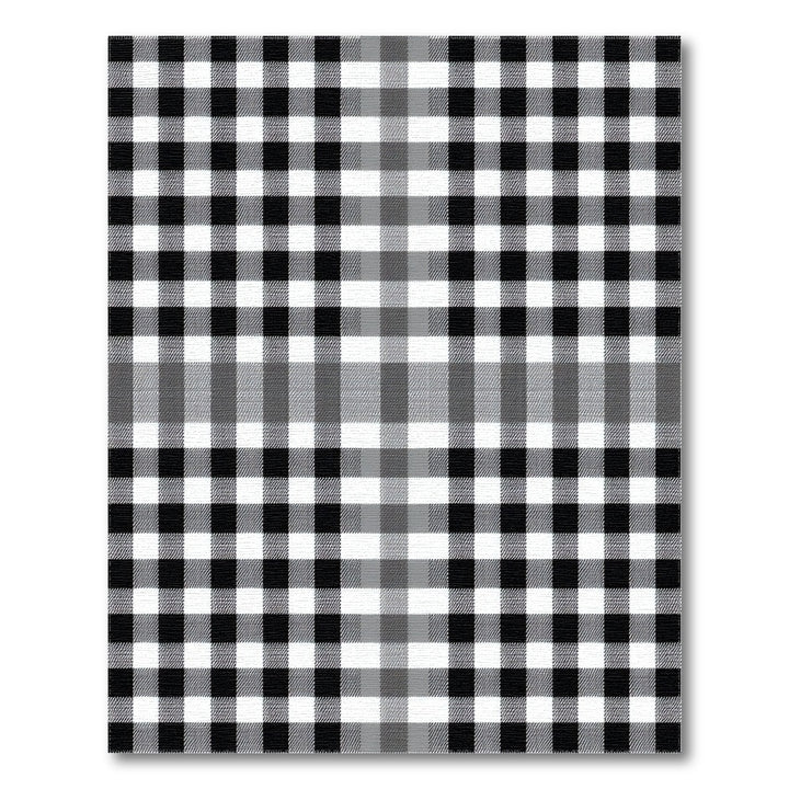 Black White Checkered Geometric Area Rug