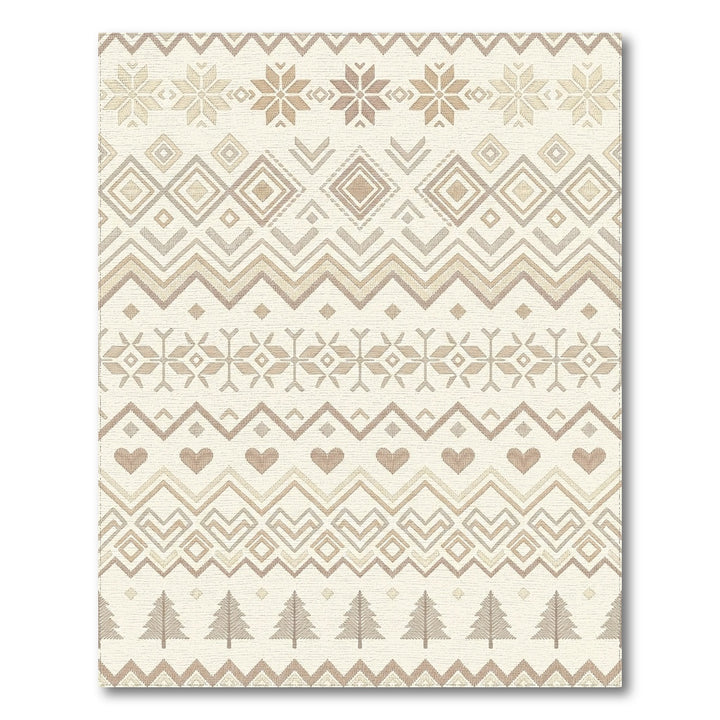 Neutral Earthy Tone Nordic Folk Rug