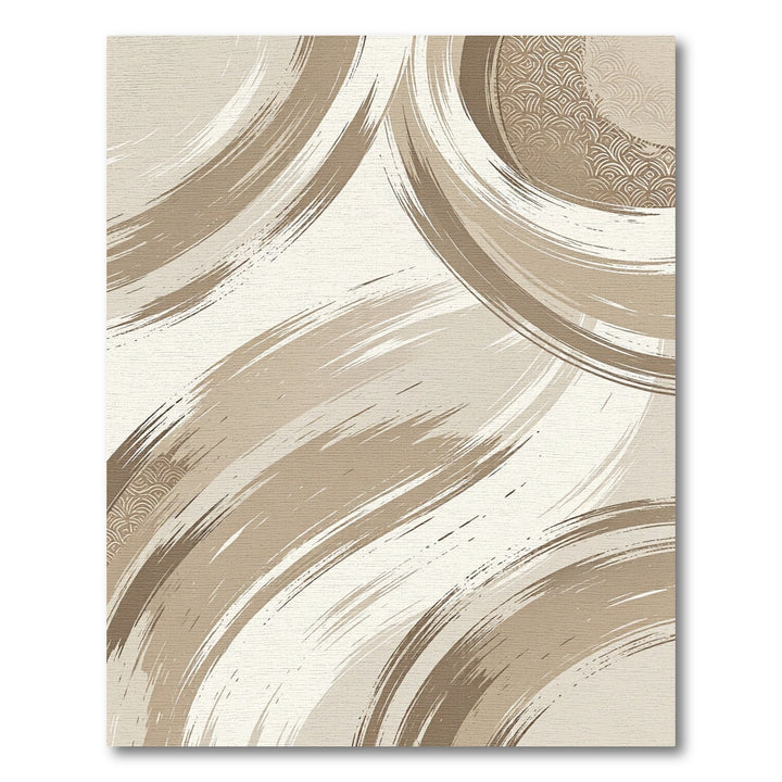 Brushstroke Wave Cream Tan Rug