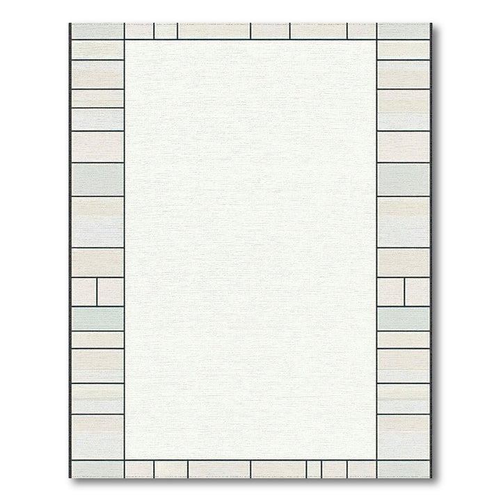 Neutral Striped Border Area Rug