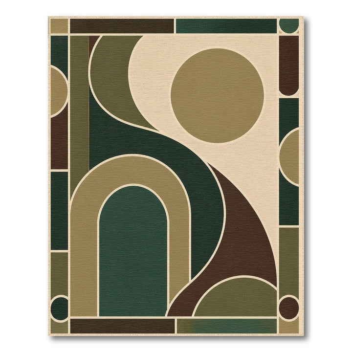 Green Geometric Arch Area Rug