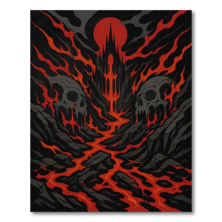 Gothic Inferno Skull Area Rug