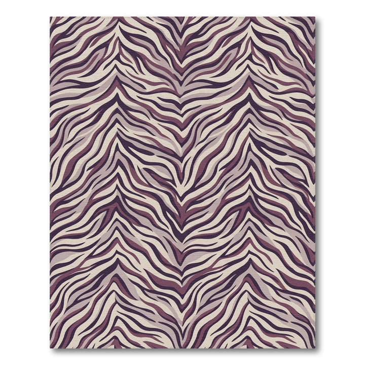 Plum Zebra Print Abstract Stripes Rug