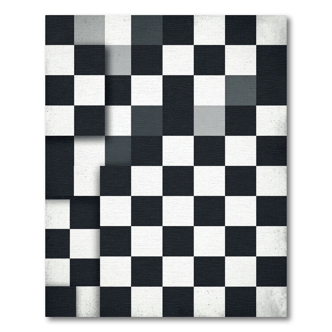 Classic Black White Checkered Rug