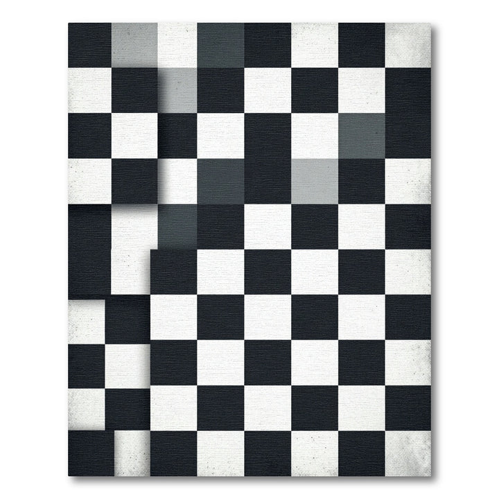 Classic Black White Checkered Rug