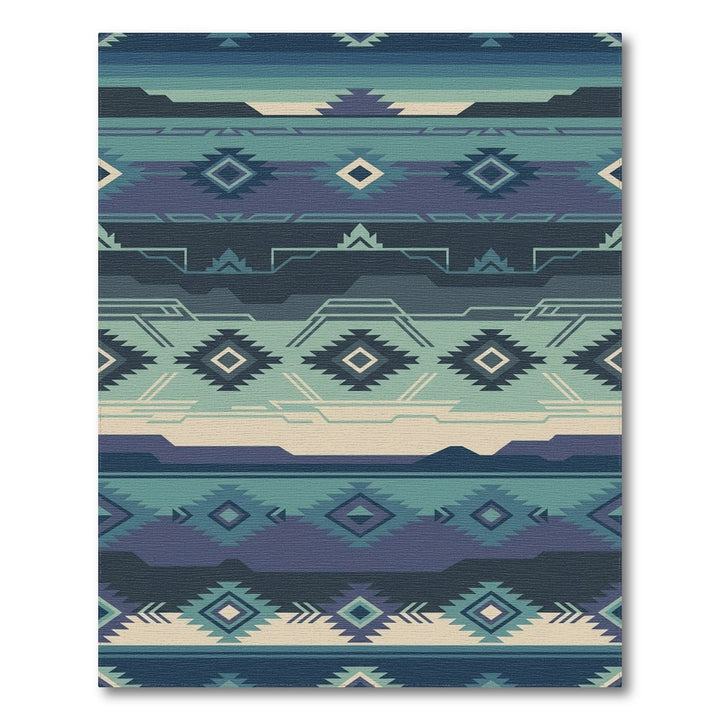 Native American Geometric Diamond Stripes Rug