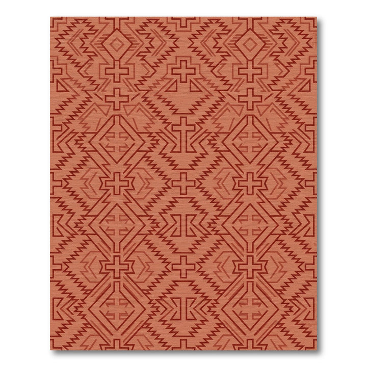 Terracotta Geometric Tribal Diamond Rug