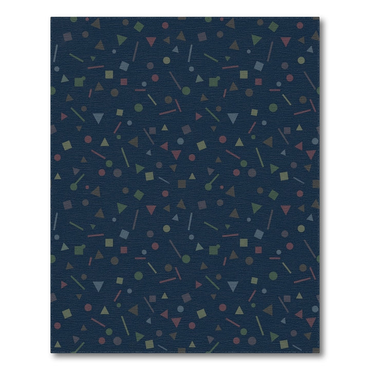 Retro Geometric Shapes Scattered Design Rug