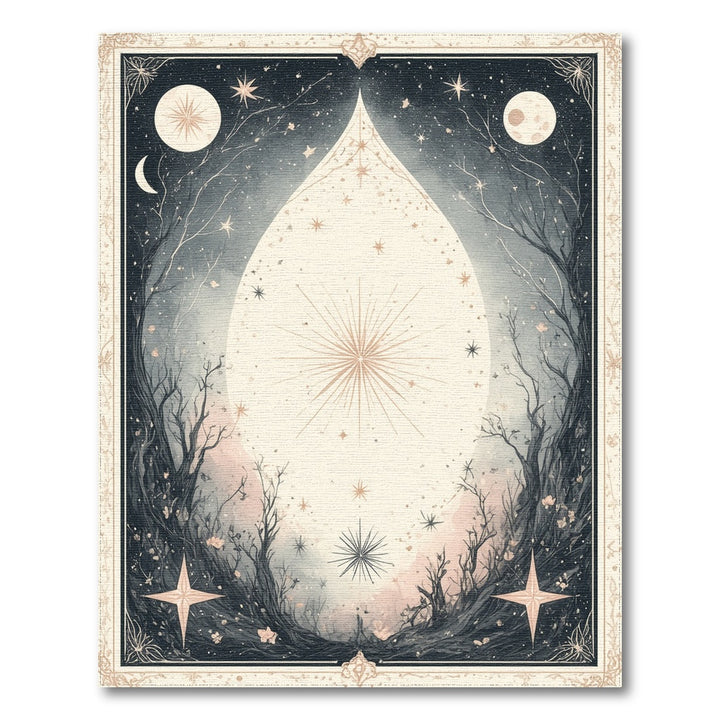 Celestial Starburst Teardrop Boho Area Rug