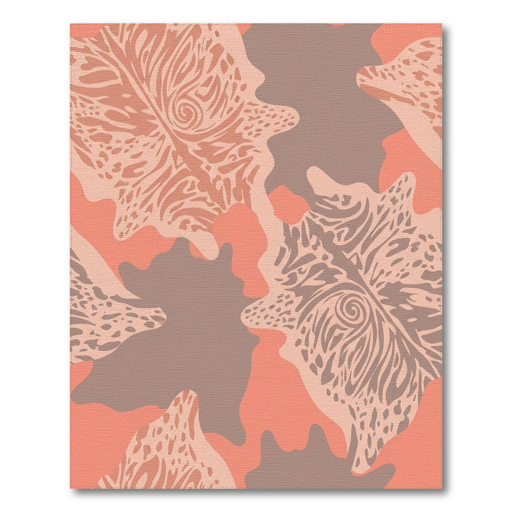 Coral Alocasia Abstract Organic Rug