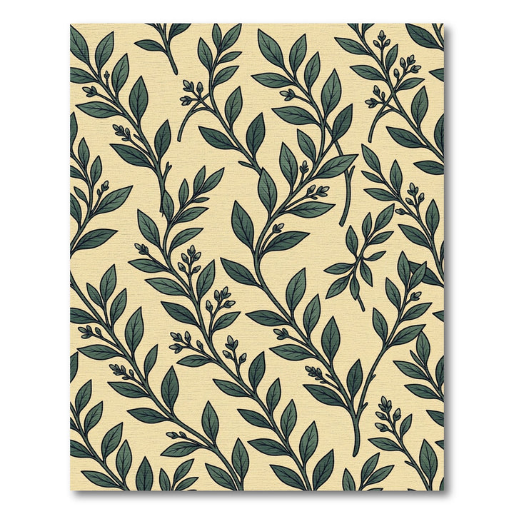 Botanical Dark Green Leafy Branches Rug