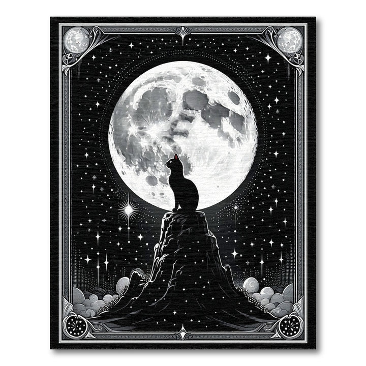 Moonlit Cat Silhouette Area Rug