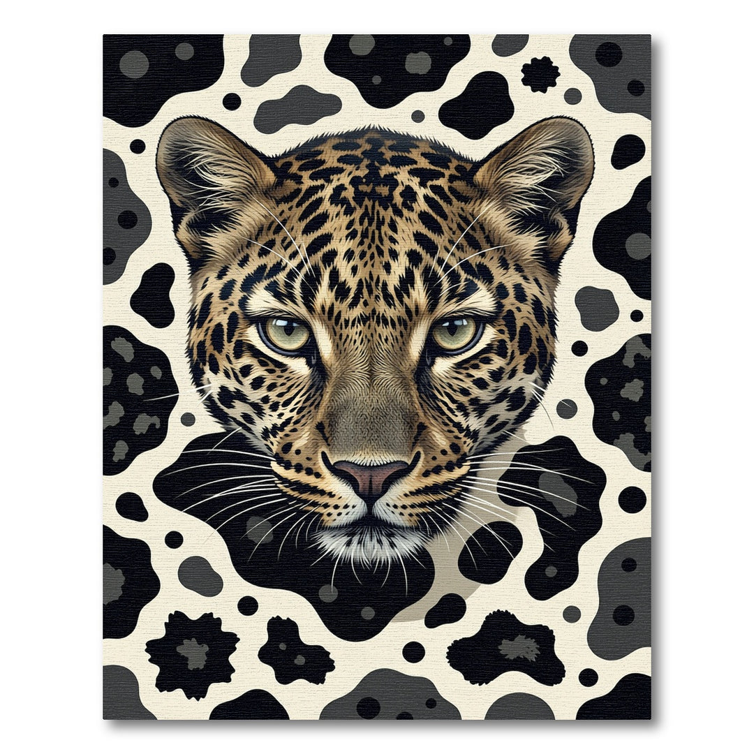 Leopard Spots Black Cream Area Accent Rug