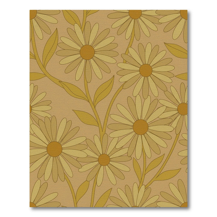 Retro Golden Daisy Meadow Rug