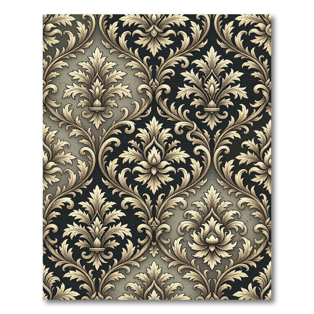 Elegant Gold Acanthus Scroll Rug
