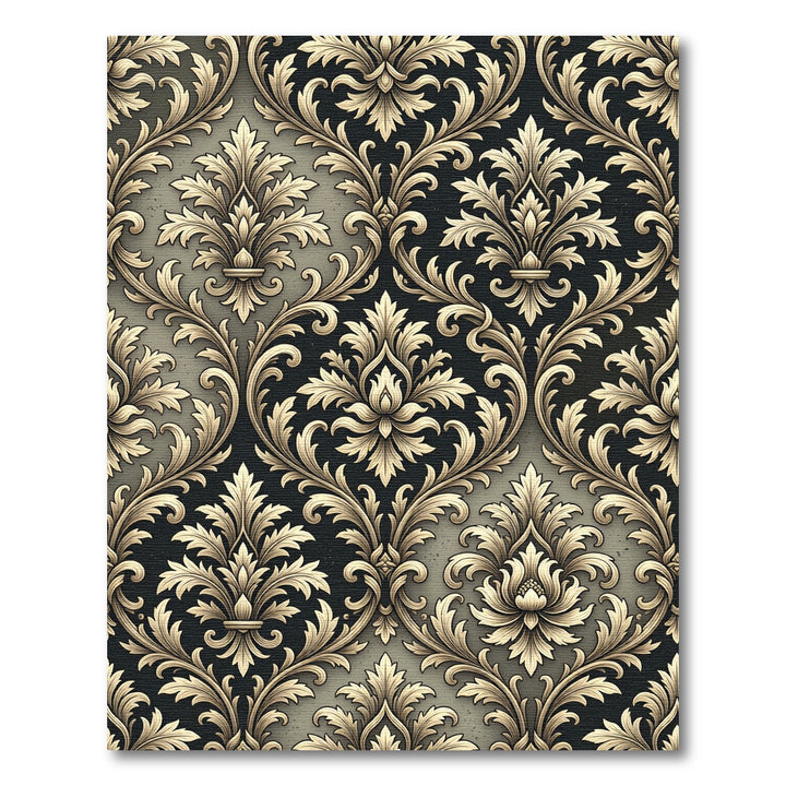 Elegant Gold Acanthus Scroll Rug
