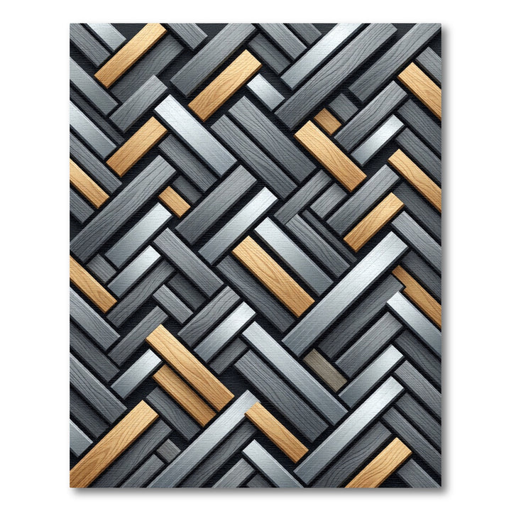 Herringbone Wood Inlay Rug