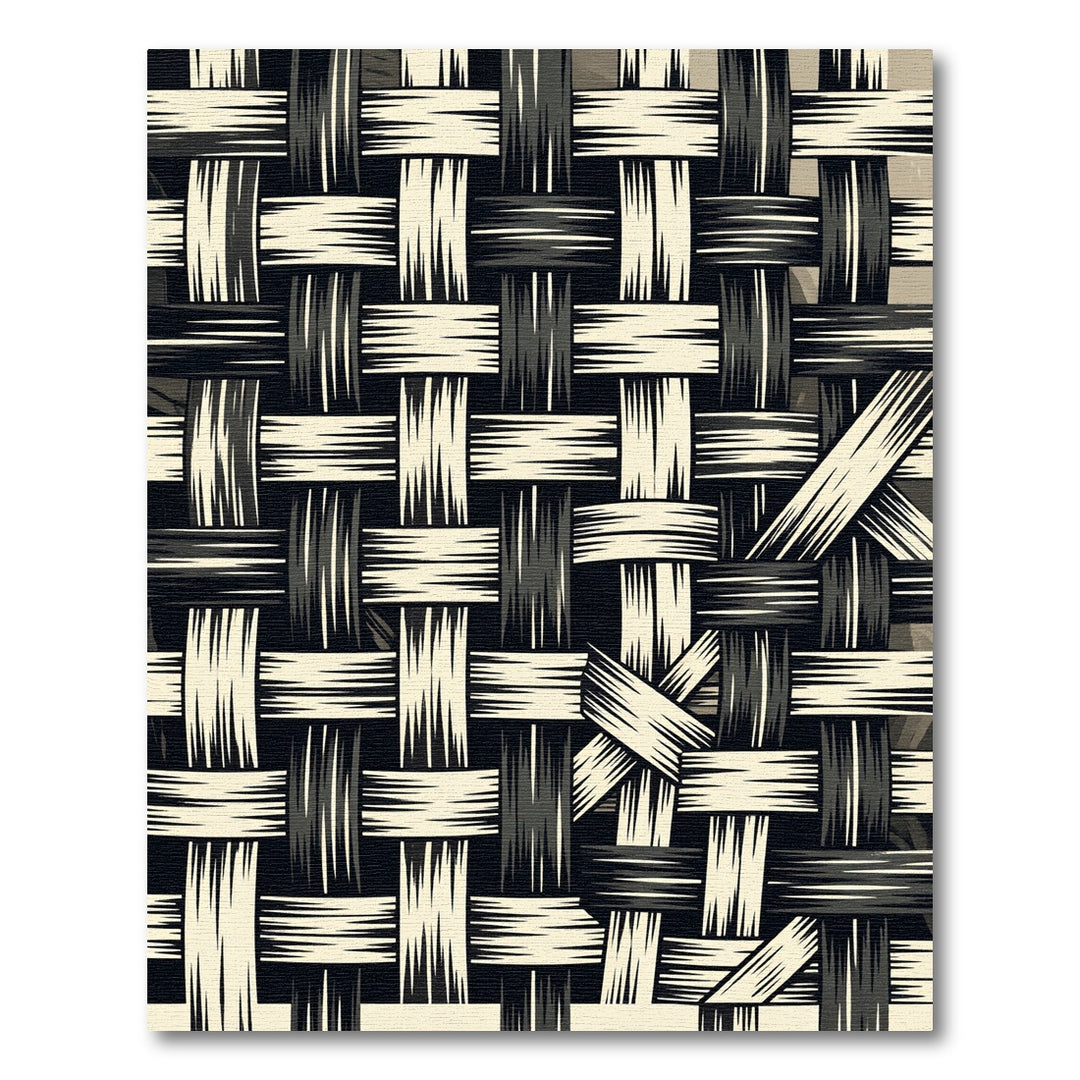Monochrome Woven Basketweave Texture Rug