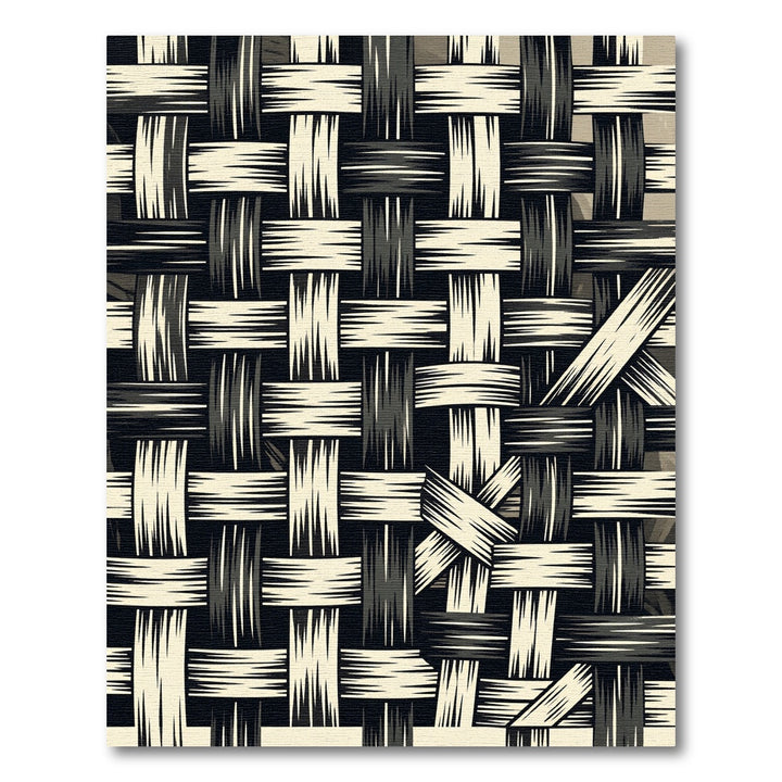 Monochrome Woven Basketweave Texture Rug