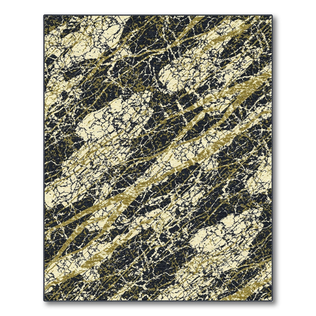 ODIKA Gold Marble Distressed Area Rug