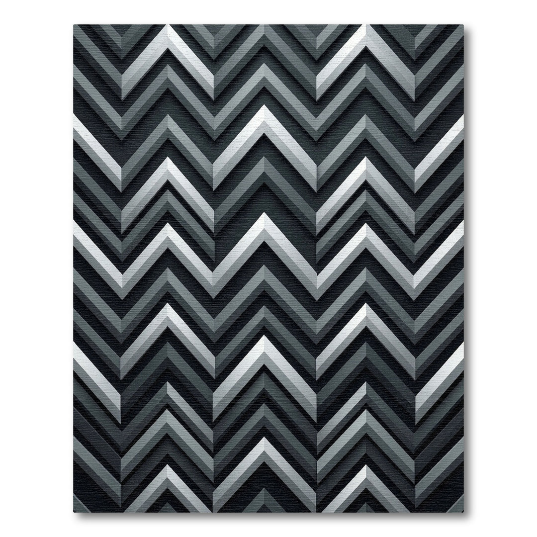 Gray Chevron Zigzag Rug