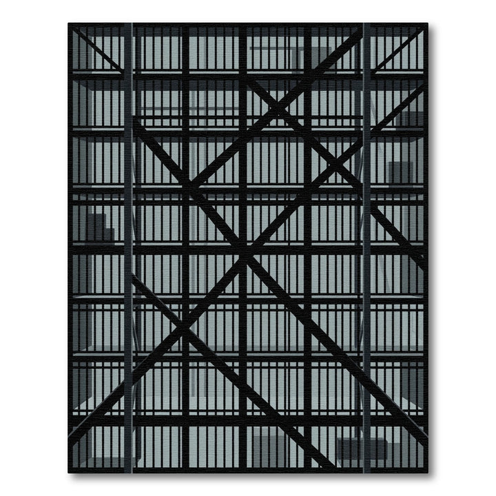Modern Black Intersecting Lines Rug