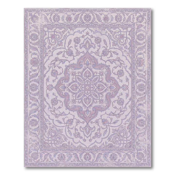 Lavender Floral Medallion Border Rug