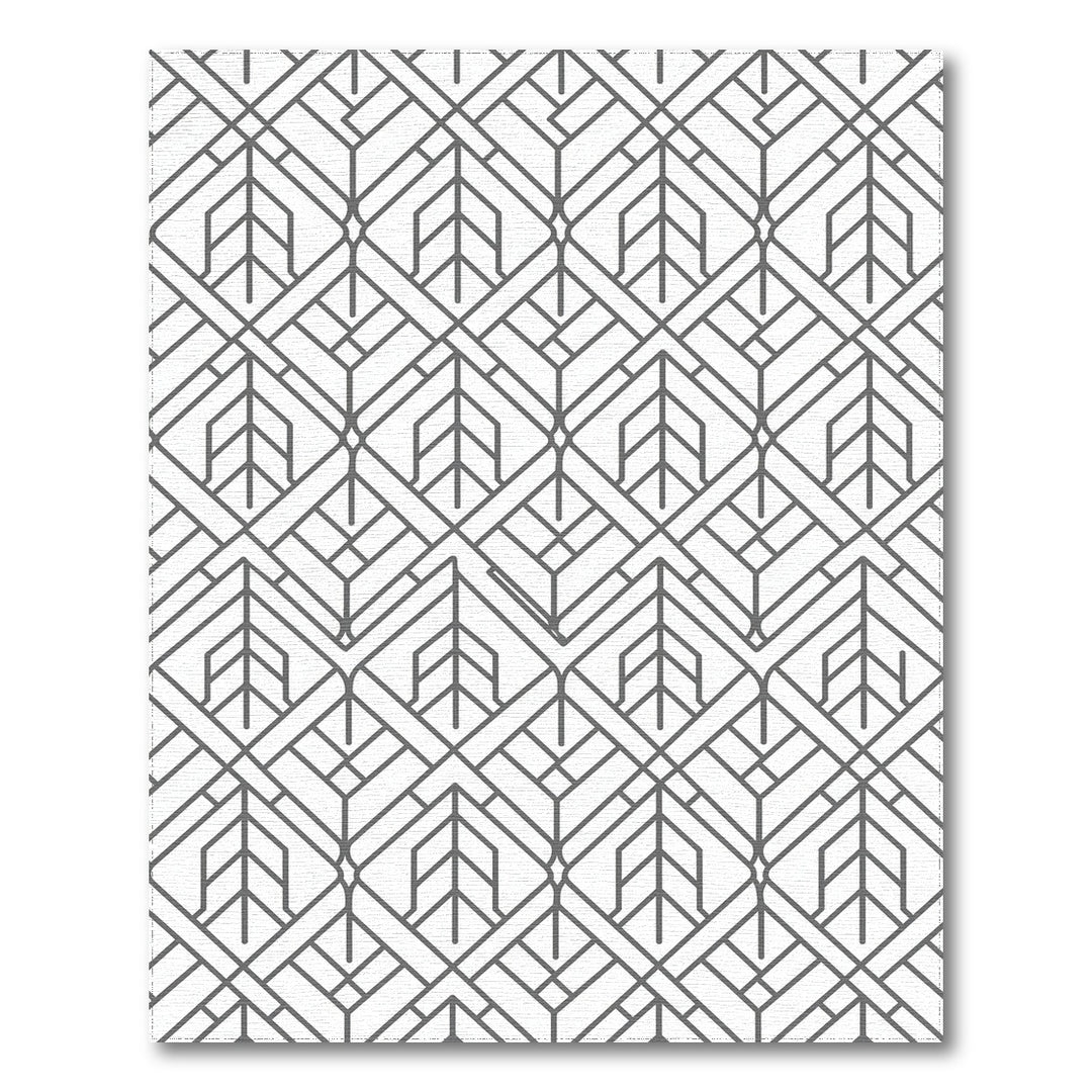 Black White Geometric Lattice Area Rug