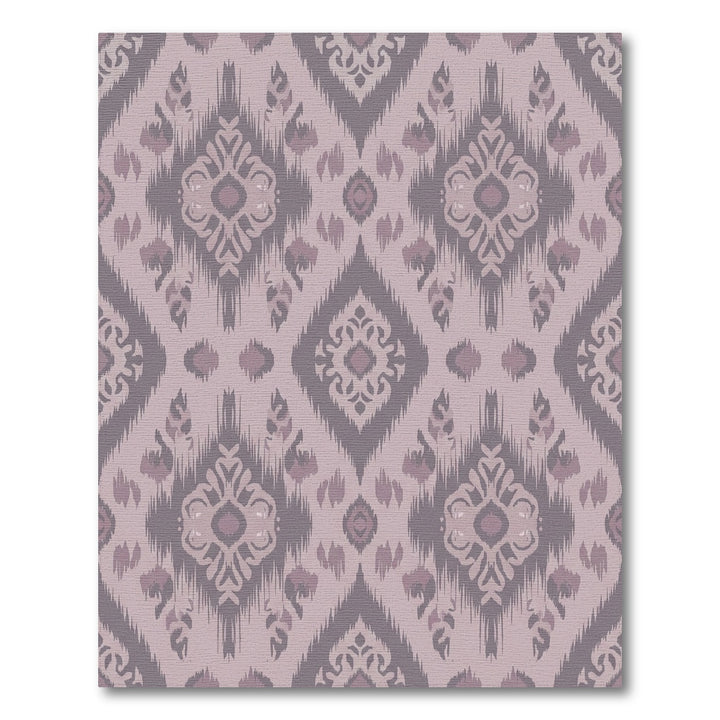 Dusty Rose Ikat Diamond Medallion Rug
