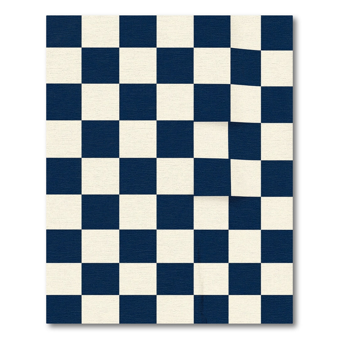 Classic Navy Cream Checkerboard Rug