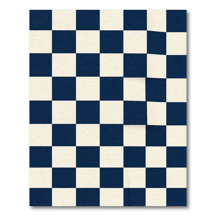 Classic Navy Cream Checkerboard Rug