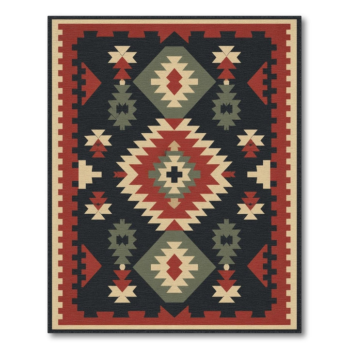 Multi-color and Patterns Red Tribal Geometric Area Rug